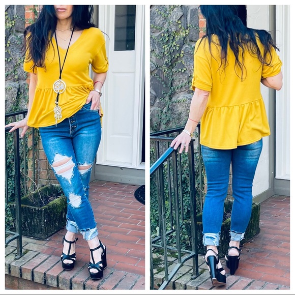 ✨LAST ONES SALE✨PRETTY MUSTARD TUNIC TOP - Picture 3 of 6